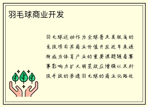 羽毛球商业开发